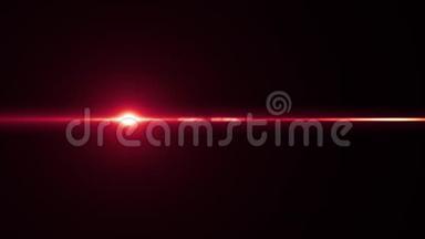 水平激光红太阳移动灯光学镜头耀斑覆盖闪亮的动画艺术背景新品质自然